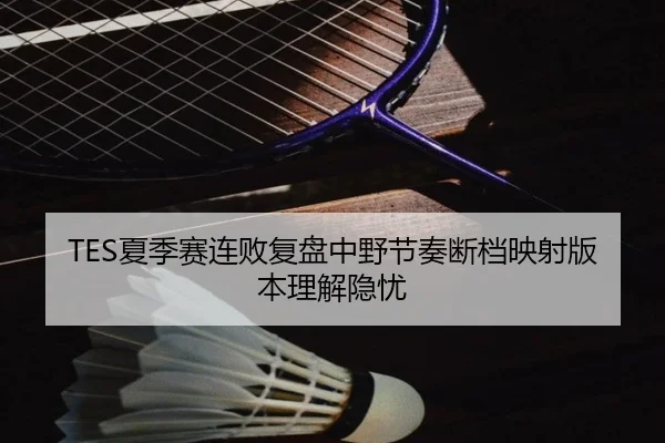 TES夏季赛连败复盘中野节奏断档映射版本理解隐忧